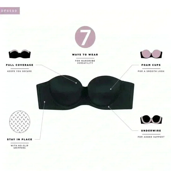 NEW Bali smoothing bra size 42D taupe padded underwire 7 ways to wear no slip - Picture 3 of 7